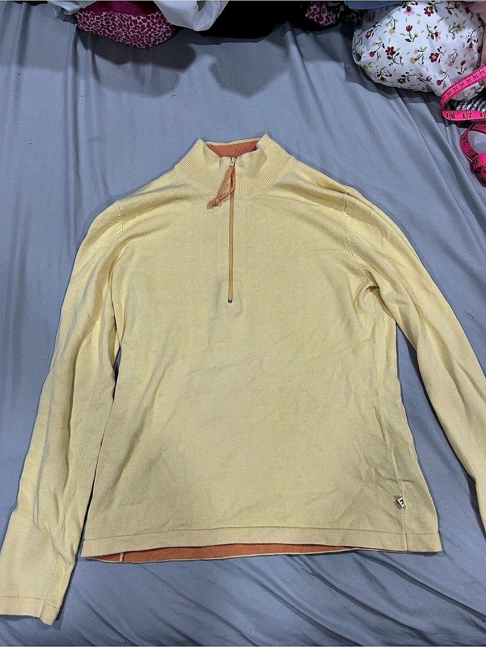 Tommy Hilfiger Quarter-Zip Sweater in Yellow Size Medium